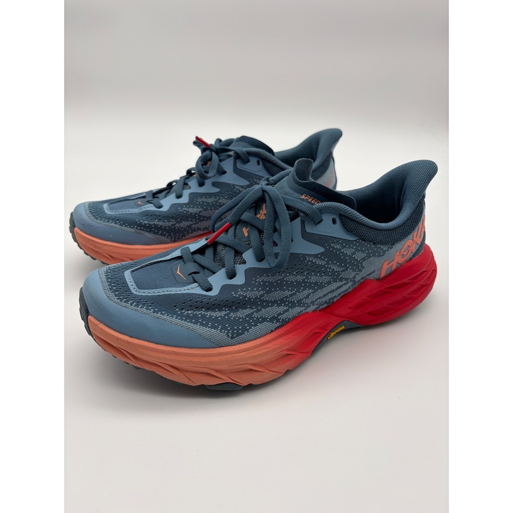 Hoka One One Speedgoat 5 Womens 8 Blue Coral Red Trail Running Shoes 1123158